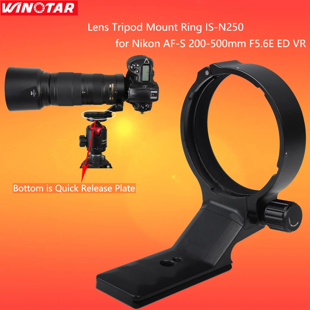 

Lens Collar Support Bracket Tripod Mount Ring / Quick Release Plate for Nikon AF-S 200-500mm F5.6E ED VR