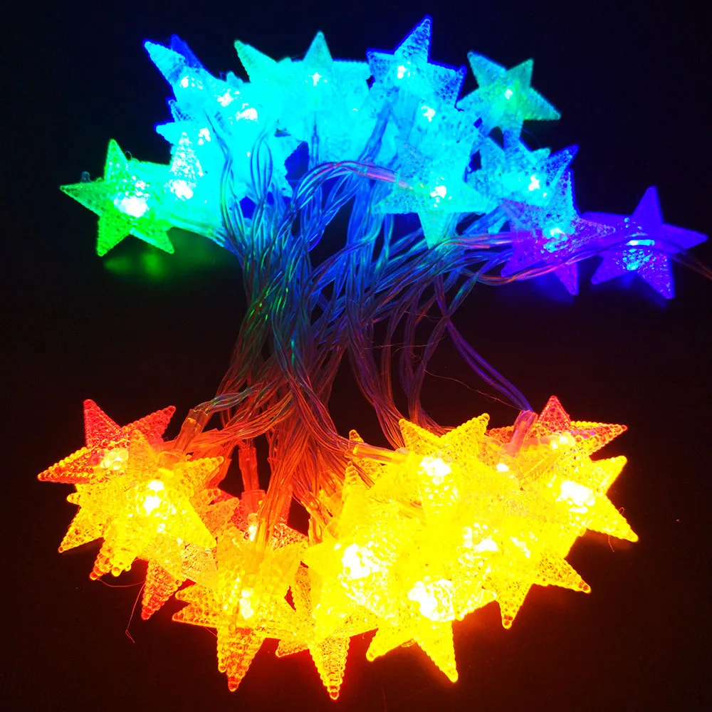 multicolor star christmas lights