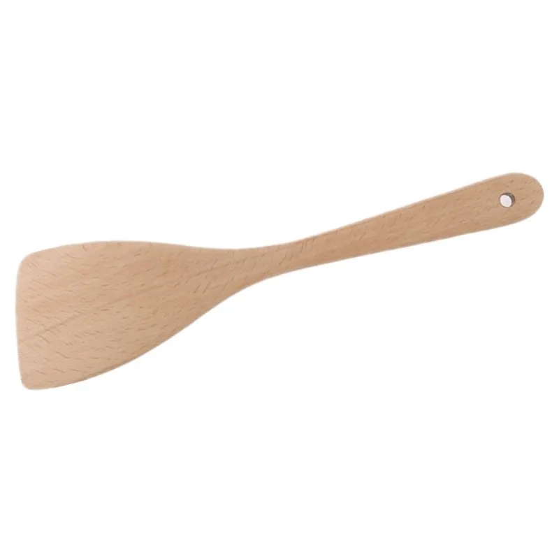 2 шт. 33 см/13 ''плоская деревянная лопатка набор антипригарных натуральный кухонная лопатка ложки с длинной ручкой, деревянная готовить Лопата держатель для губки для мытья посуды