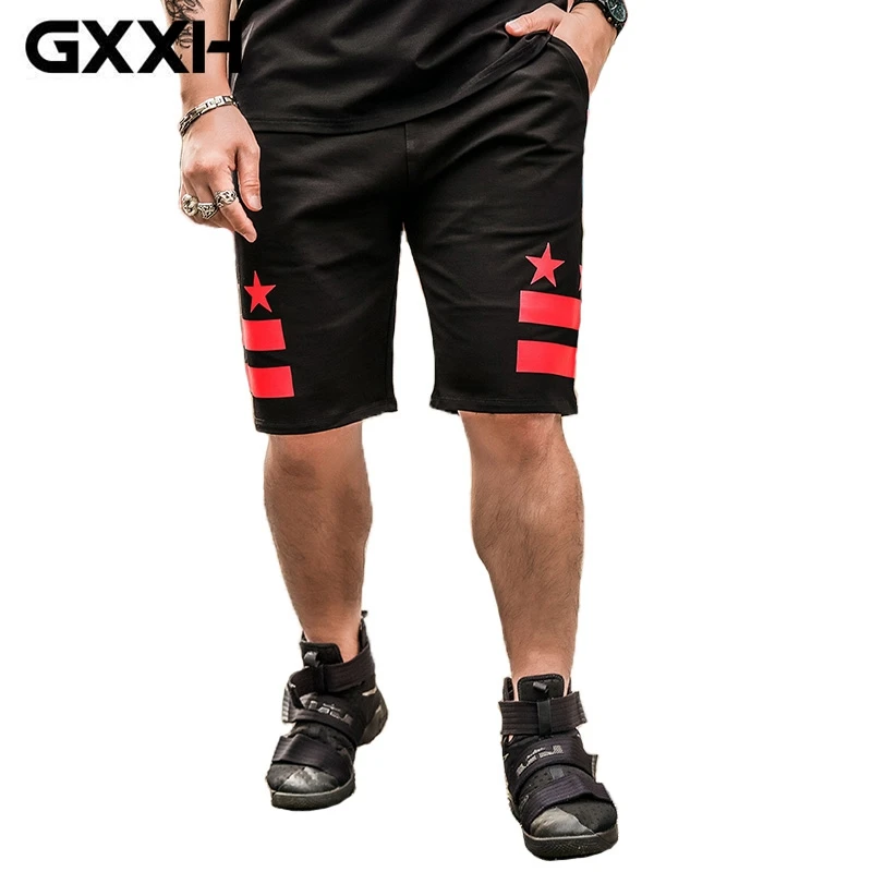 GXXH Size XXL 6XL New Summer Mens Black Shorts Loose Elastic Breathable