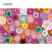 Laeacco Handmade Colorful Paper Flowers Baby Newborn Photography Backgrounds Customized Photographic Backdrops For Photo Studio