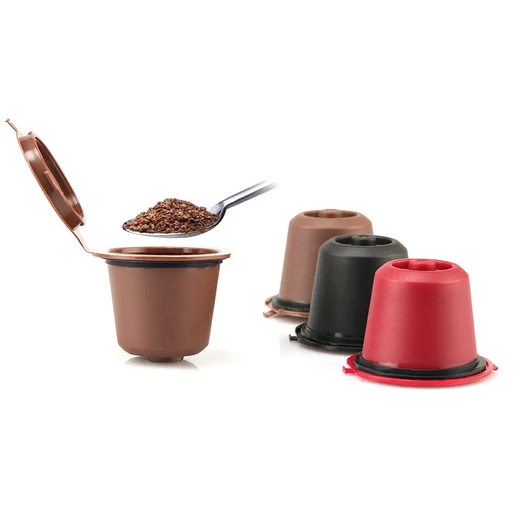 

1PCS Coffee Filter 20ml Reusable Coffee Filters Refillable Coffee Capsule For Nespresso With Spoon Brush Kitchen Accessories