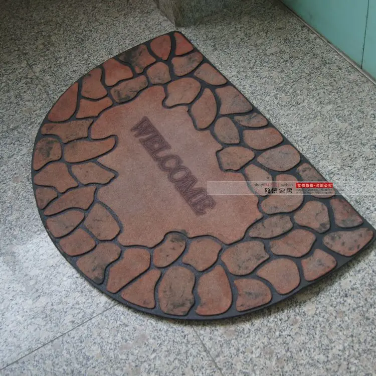 

Fashion vintage thickening solid color entry door rubber doormat slip-resistant mats foot rub carpet
