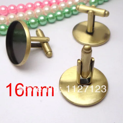 

free ship!!!Antique bronze 100piece/lot Cufflink Cuff link blank base,16mm Bezel Setting
