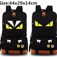 Черный Аниме маленький монстр мультфильм школьная сумка на плечо рюкзак для путешествий