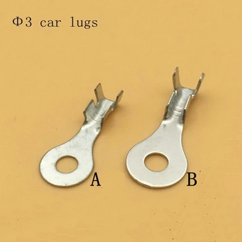 

50pcs/lot 3.2 Round Terminal Crimping Terminal M3 Tab Copper Opening Nose End DJ431-3A / 3B