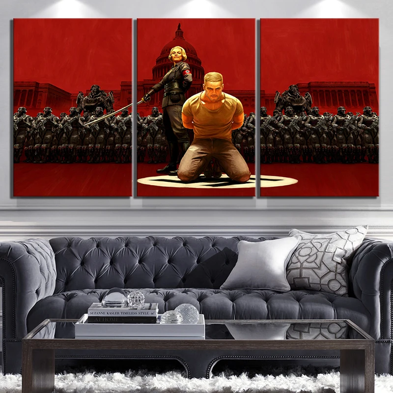 

Wall Art Painting Prints Canvas Picture 3 Piece Return To Castle Wolfenstein RTCW Video Game Poster Home Decor Modular Boys Room