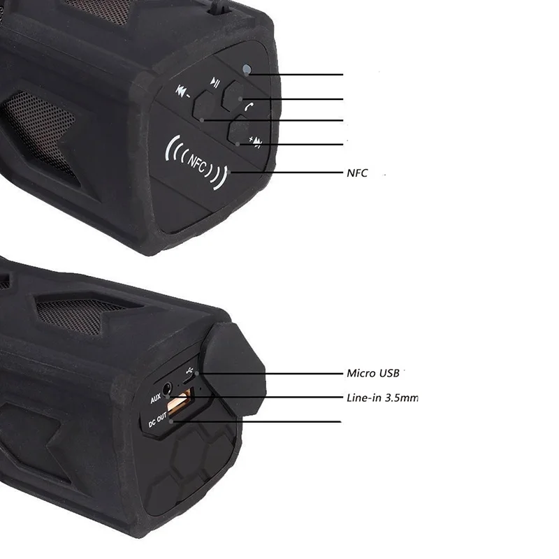 RACAHOO New Portable Bluetooth Speaker Waterproof Wireless Ourdoor Sports Loundspeaker Soundbar Built in Power Bank Support NFC5