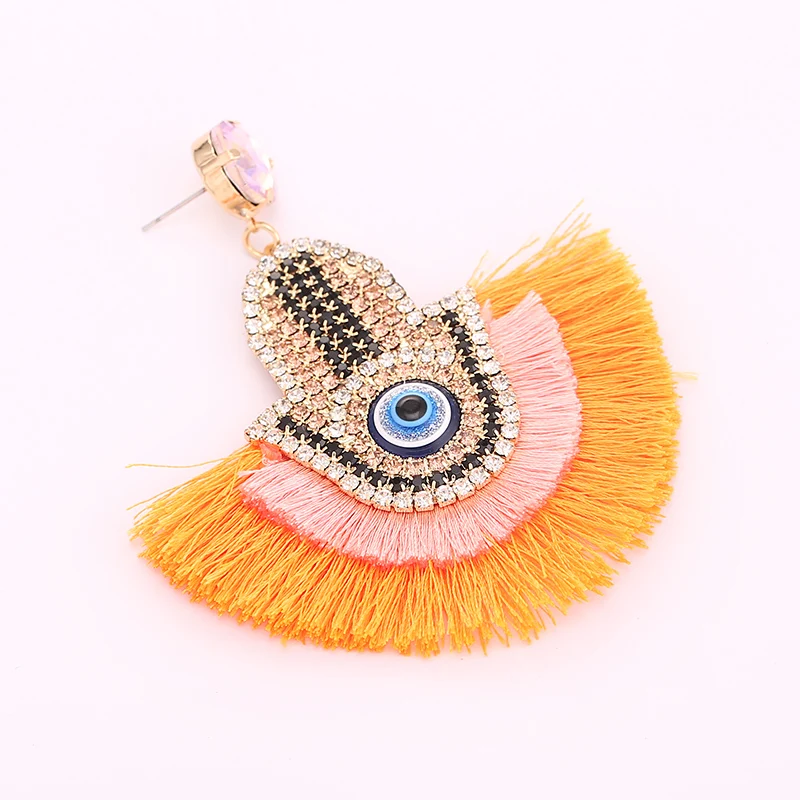 Bohemian Tassel Earrings Finged Pendientes Oorbellen Crystal Long Dangle Drop Earrings For Women Fashion Jewelry boho oorbellen women