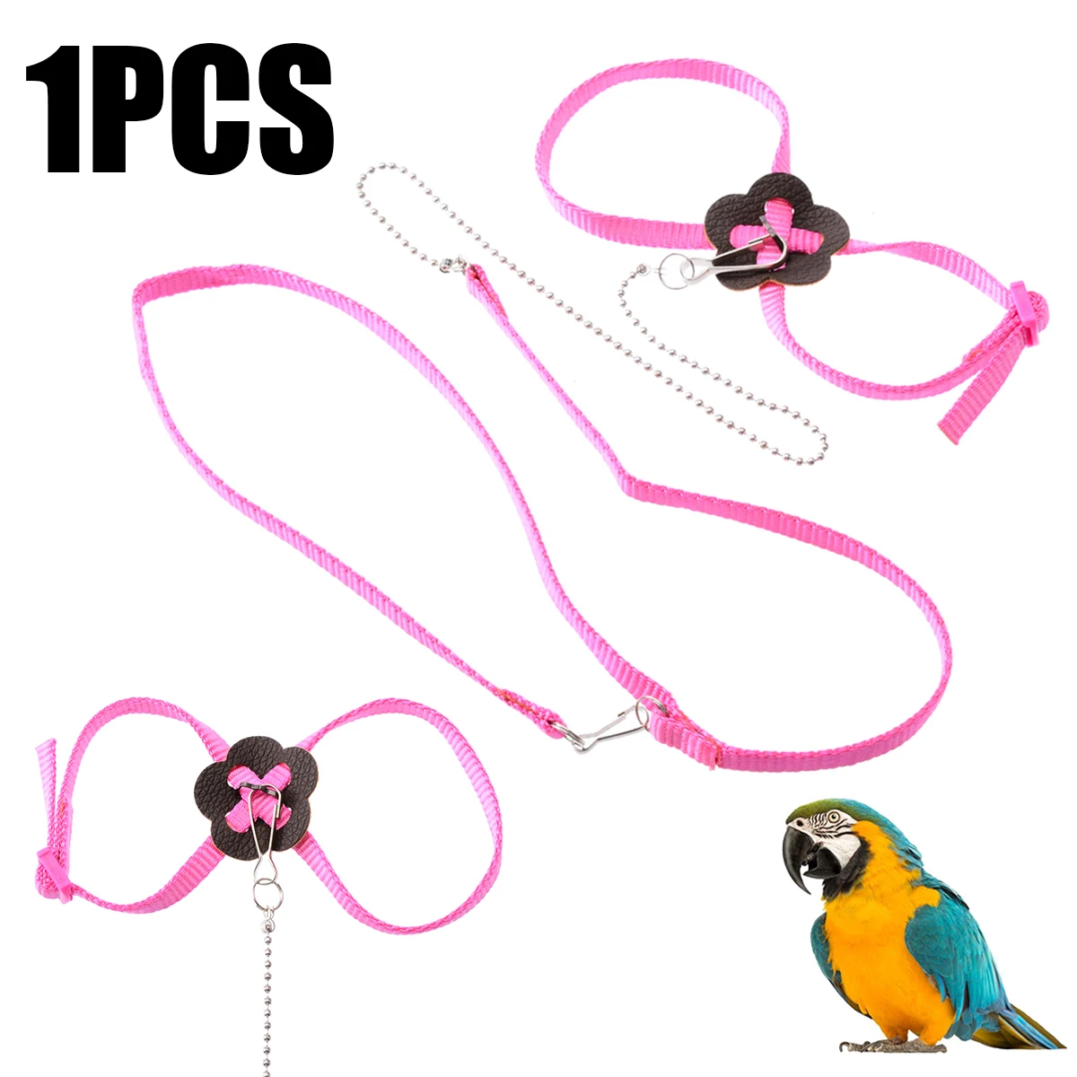 0.8x120cm Adjustable Bird Parrot Leash Outdoor Pet Harness Training Rope Anti Bite Flying Band Parrot Supplies