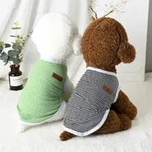 Британский стиль щенок собака кошка Классическая полосатая хлопковая одежда простая футболка жилет для собак
