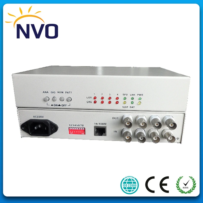 

4E1 to Ethernet Interface Converter, 10/100 adaptive, VLAN, Desktop, AC220V or 48V Power Supply (optional),Euro Charger