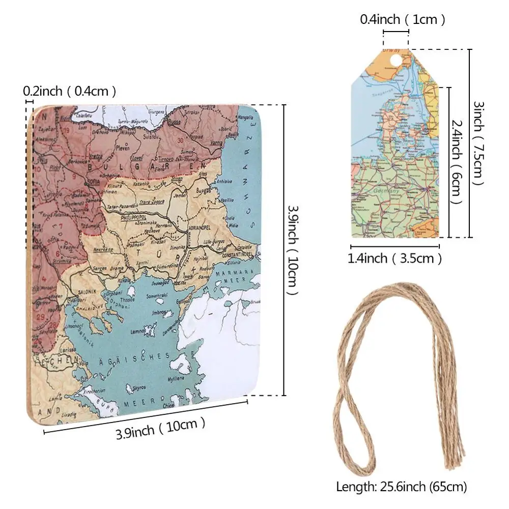 OurWarm 50/10 шт. путешествия тема свадебные сувениры мир карты Компас из пробкового дерева подставки с биркой Юбилей свадебные сувениры и подарки - Цвет: Map