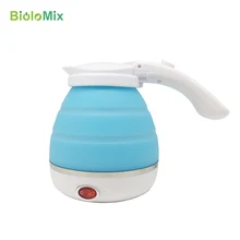 Дорожный складной электрический чайник-Портативный Силиконовый складной походный чайник 100-240 в 750 мл(синий) защита от вскипания и сухости