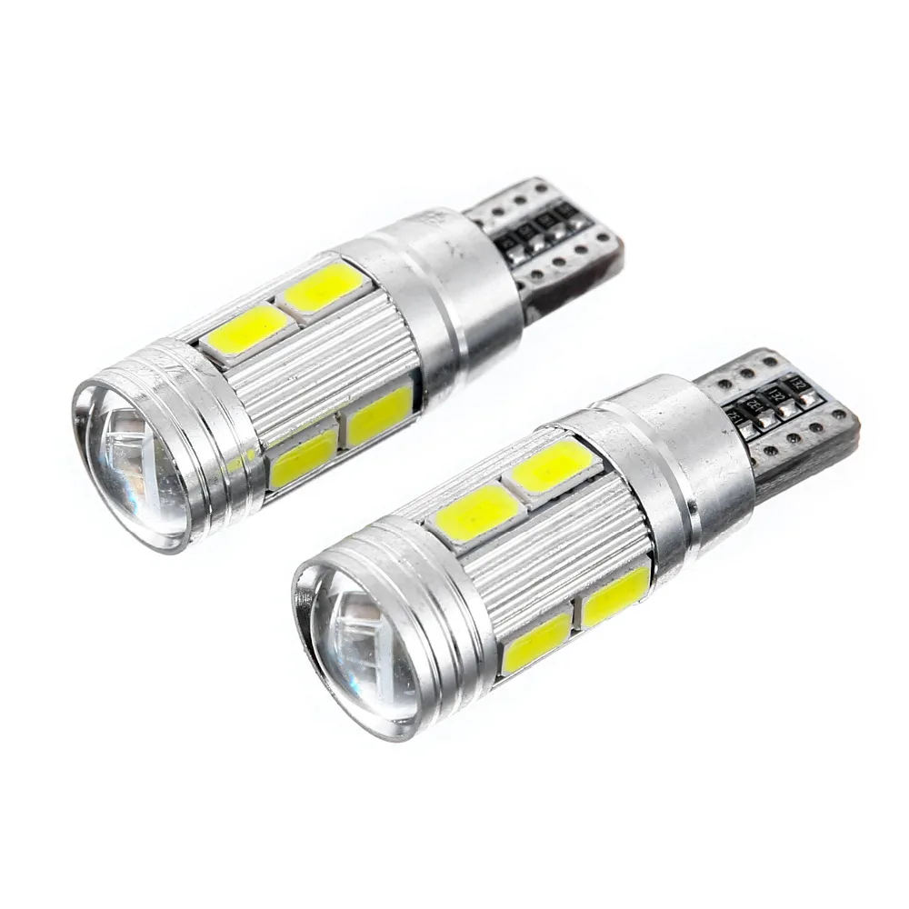2 шт. canbus T10 5630 10Smd W5W светодиодные Белые лампы Светодиодные лампочки Avto