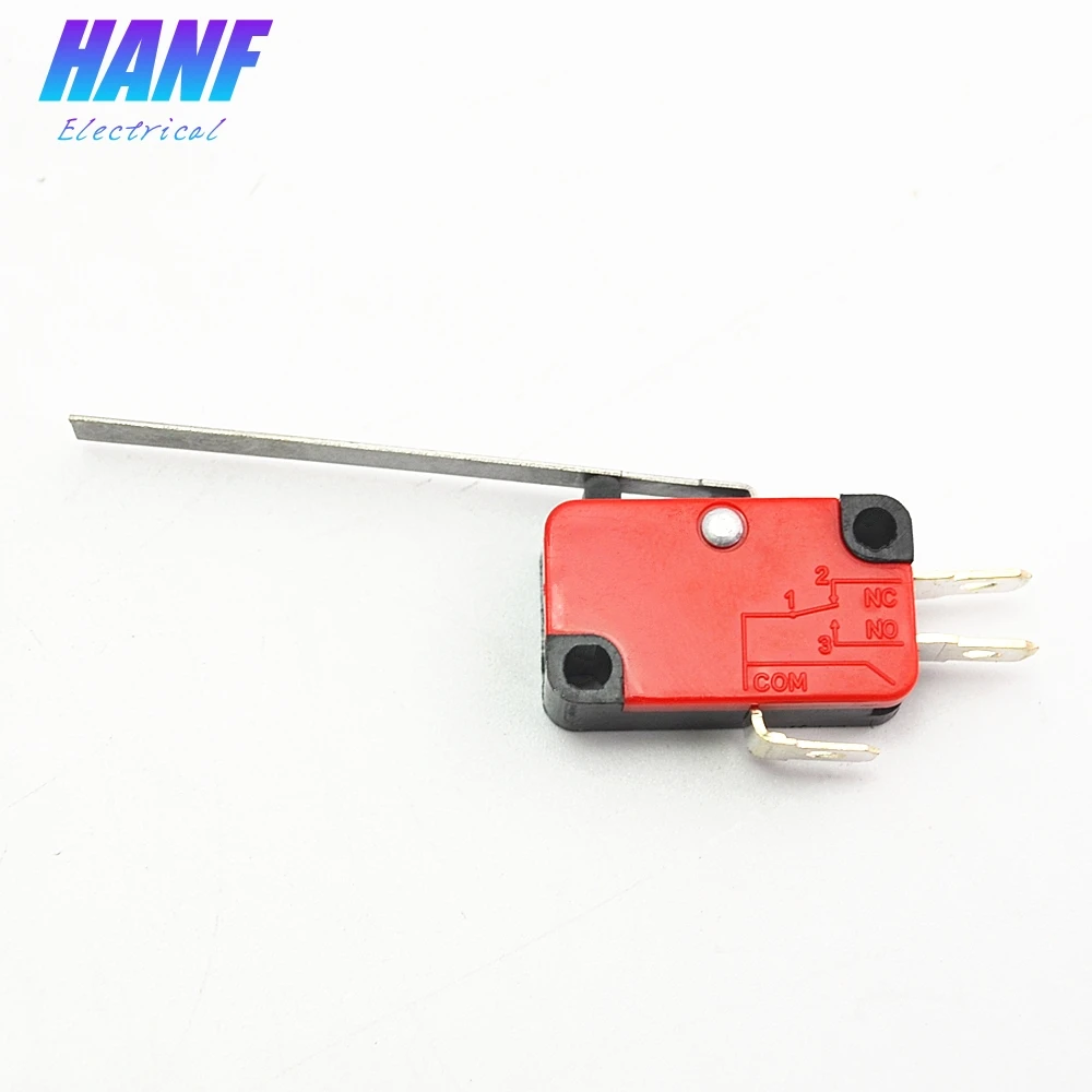 

5pcs V-156-1C25 Micro Switch Self-return Long Straight Hinge Lever SPDT 1NO1NC Limit 15A/250V