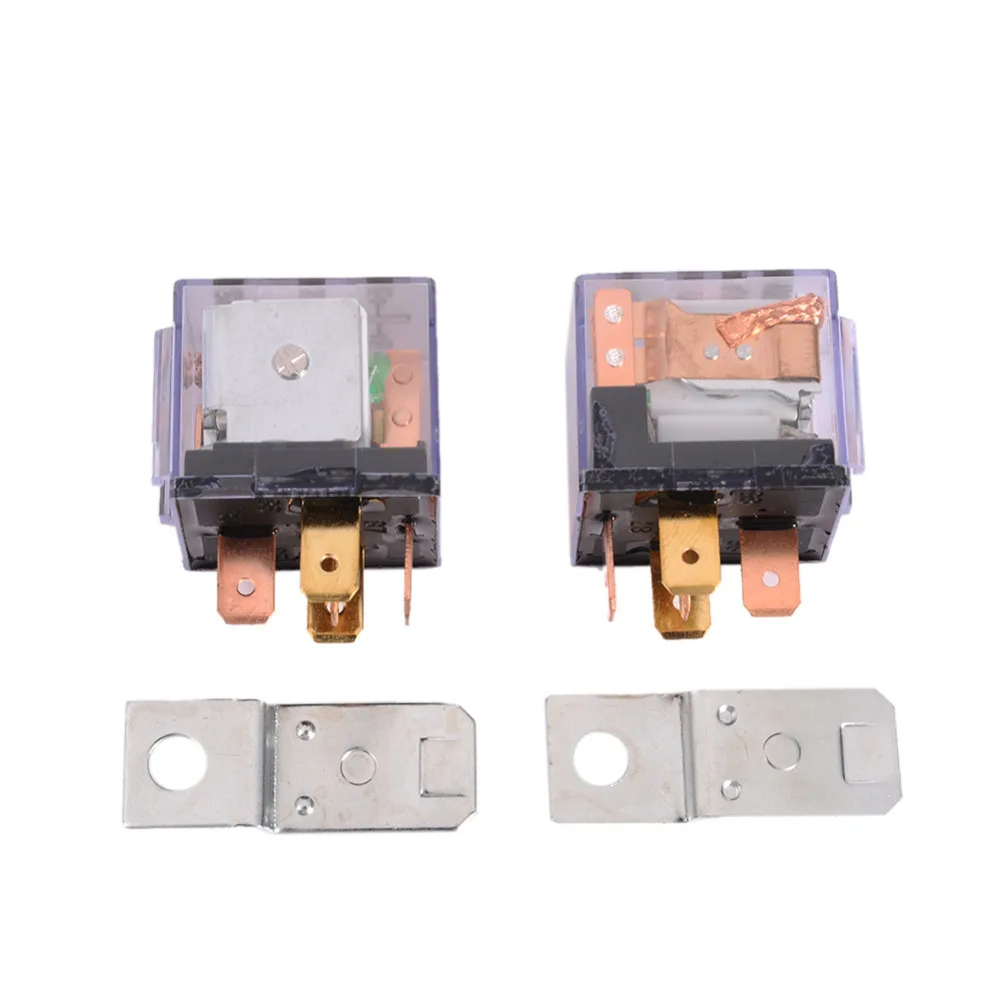 2PCS 5PIN Relays 12V 80A 1NC+1NO SPDT 5P Green Lamp Automotive Car