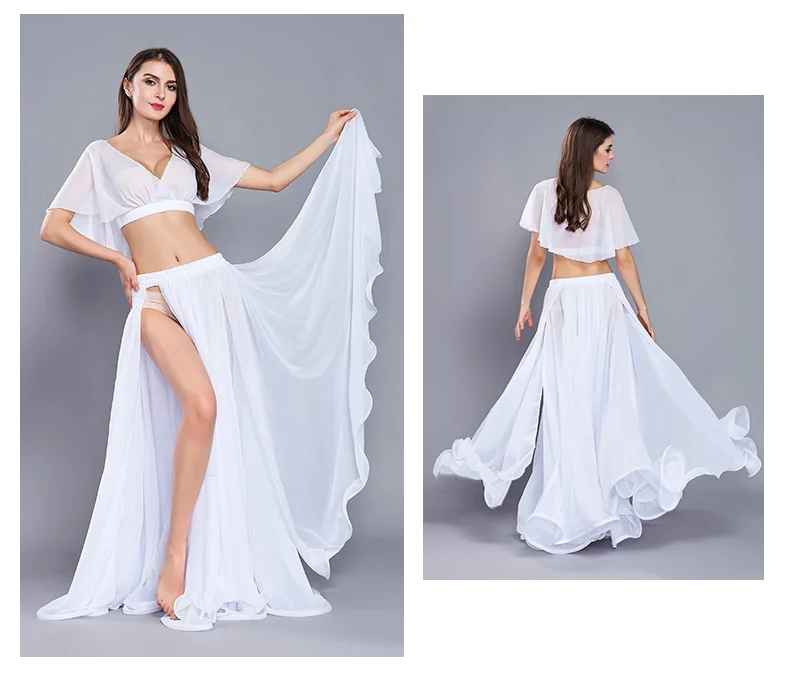 Hot Sale Free Shipping New Women's belly dance set costume belly dancing clothes sexy fashion girl bellydance Chiffon Top skirts