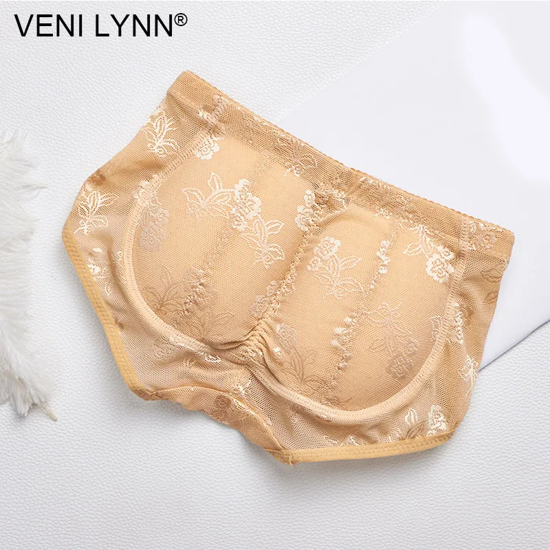 VENI LYNN Lace Removable Foam Pads Padded Panties with Fake Ass Lifter Increase Butt Push Up Shape Enhancing Briefs Underwear