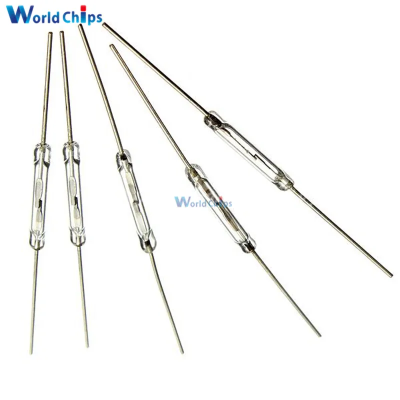 

5pcs Tone Leads Glass N/O SPST Reed Switches 10-15AT 2 x 14mm A