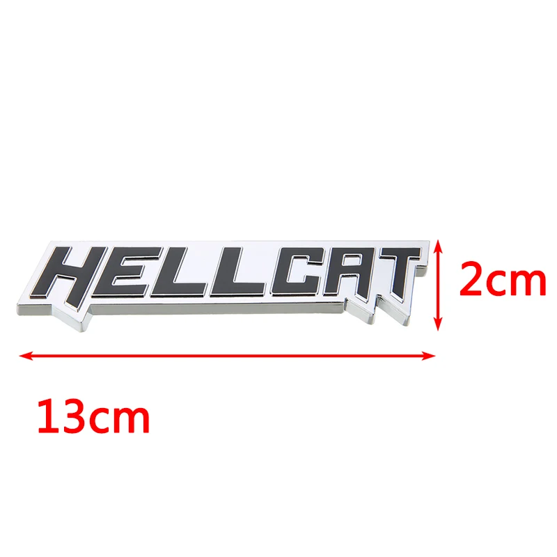 JX-LCLYL Metal HELLCAT Car Side Body Trunk Emblem Badge Sticker Decal For Dodge Silver