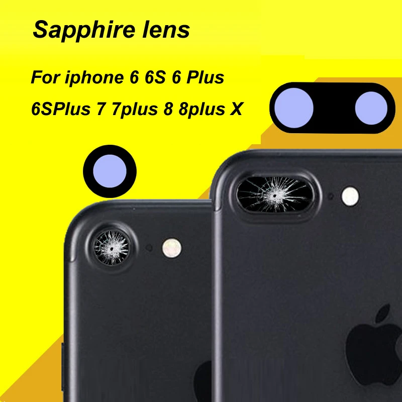 YKaiserin Original Rear Back Camera Glass Lens Sapphire Lens Cover with Sticker For iPhone 6S 6