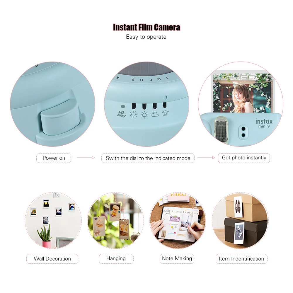 Fujifilm Instax Mini 9 Instant Printing Camera with Film Photo Paper Camera Protection Case Bag Accessories Bundle Gift Wedding