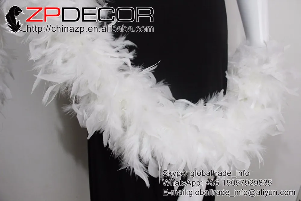 1    150g White Color Fluffy Turkey Chandelle Boas (27)