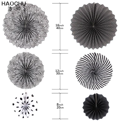 HAOCHU 6 шт./компл. " 12" 1" свадебной красочные бумажные вееры для крещения душ вечерние фоновое украшение 1st украшение на годовщину - Цвет: 2