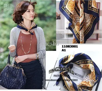 

53x53cm Italy navy horse scarf / 100% silk scarf women hijab banana accessories office ladies waist scarf headband