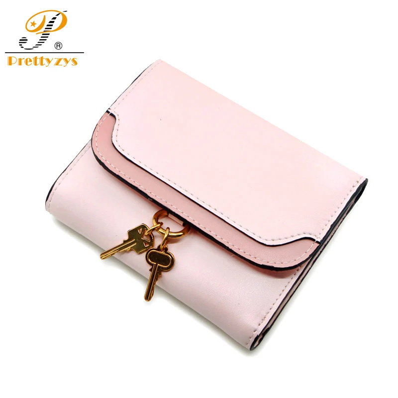 

Prettyzys 208 New Design Women Short Wallet Female Ladies Wallet Key Money Bag Card Holder Square Small Gift Pu Leather Pink
