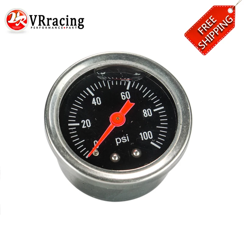 

FREE SHIPPING Fuel Pressure Gauge Liquid 0-100 psi / 0-160psi Oil Pressure Gauge Fuel Gauge Black / white Face VR-OG33