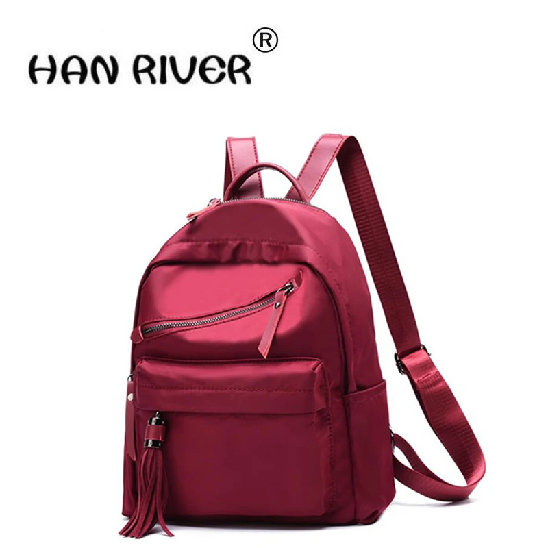 

HANRIVER 2018 New style women's pure color fashion leisure and minimalism college wind bucket backpack shoulders