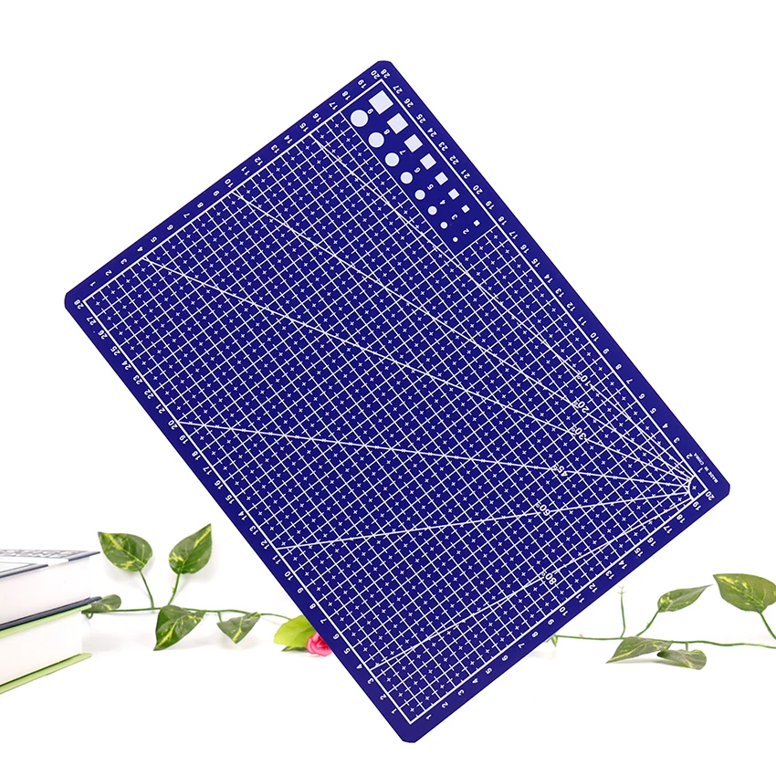 

A4 Grid Lines Cutting Mat Craft Card Fabric Leather Paper Board Plastic Blue Cutting Pad 30*22cm