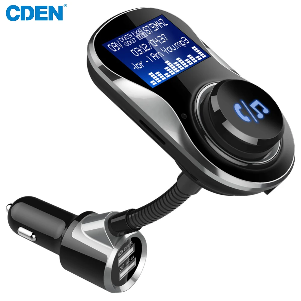 

Wireless FM Transmitter Bluetooth Audio Adapter Car Kit with Dual USB Charging Ports 1.4 inch Big LCD Display Hands Free Calling
