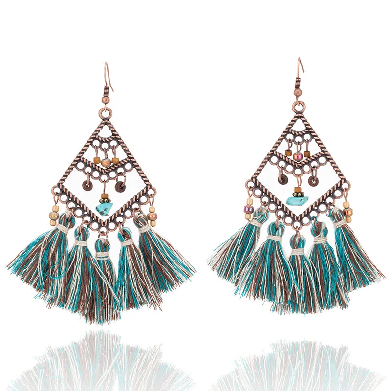 

Ruberthen Fashion Design Women`s Bohemia Tassel Earrings 2019 High Quality Handmade Tassel Earrings Best Wedding Party Jewelry