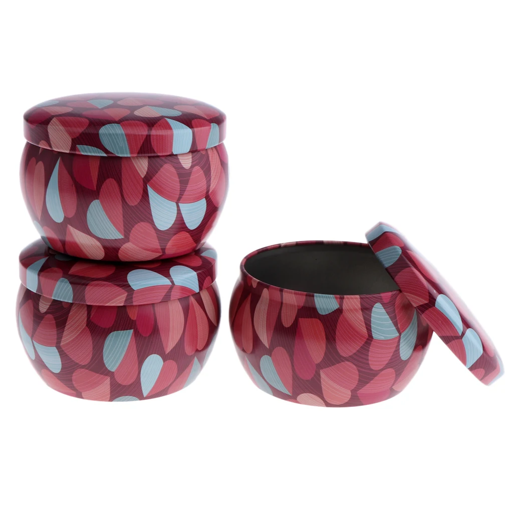 

3Pcs Tinplate Empty Tins, Candy Box Retro Home Kitchen Storage Containers Reusable Tin Pots Jars