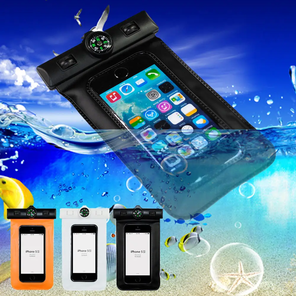 New Super Waterproof Case Underwater Diving Bag Pouch with Compass for