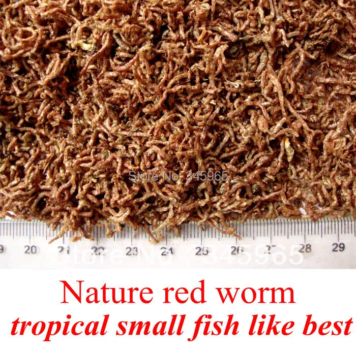 Free shipping dried red worm betta fish food tropical fish food 100gin