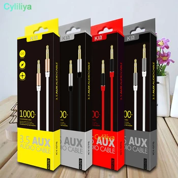 

2000pcs Jack 3.5 mm Audio Cable Gold Plated Male to Male Aux Cable for iPhone Car Headphone Speaker Auxiliary Cord 1M