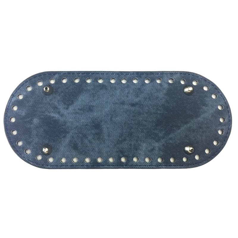 2019 جديد 21x9 cm البيضاوي أسفل ل الحياكة حقيبة الدنيم جلد النساء الكروشيه اليدوية DIY أكياس أسفل مع ثقوب اكسسوارات KZBT003