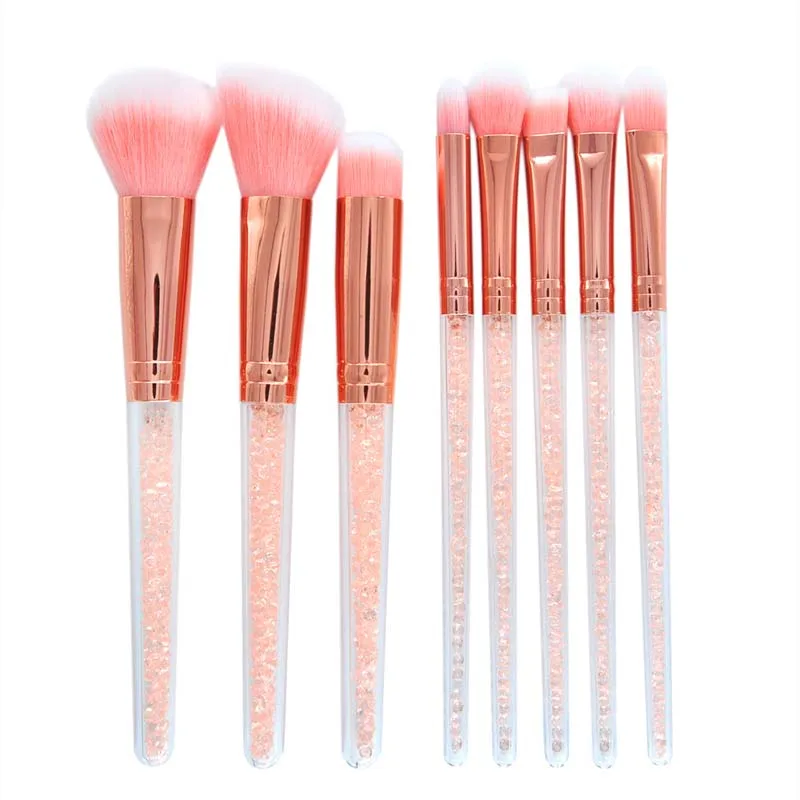 8PCS Rubber Makeup Brushes Foundation Cosmetic Eyebrow Eyeshadow Brush