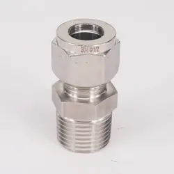 Подходит 1/2 "Труба до 1/2" BSPT мужской 304 из нержавеющей стали Компрессионный фитинг Соединительный разъем