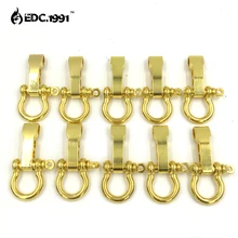 10 Шт./лот Нержавеющей Стали Регулируемая paracord ПАРАШЮТОМ ШНУРА LANYARD БРАСЛЕТ СКОБЫ buckles ПРЯЖКИ Золотой цвет EDC инструменты