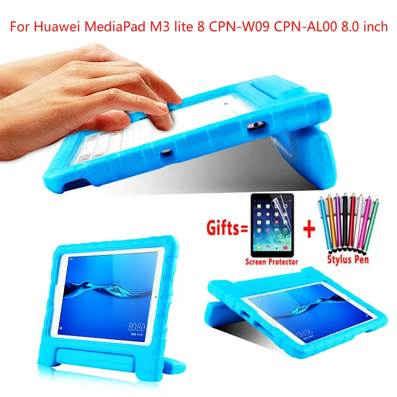 

Children tablet case For Huawei MediaPad M3 lite 8 hand-held Shock Proof EVA Silicon Case for CPN-W09 CPN-AL00 8.0 inch + Flim