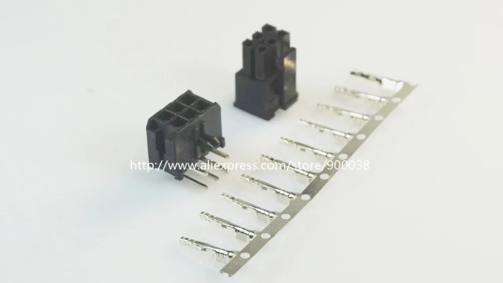 100 sets Micro-Fit  connector 3.0mm 2x3 Pin 6 P Wafer right angle Plus Receptacle Housing and terminal 43025 / 43045