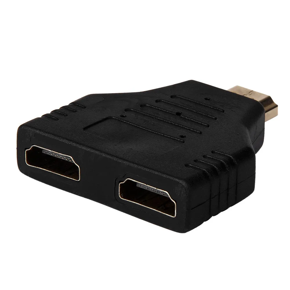 New 1080P HDMI Port Male To 2 Female 1 In 2 Out Splitter Cable Adapter Converter Convenience