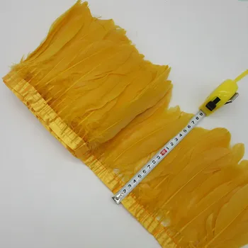 

Golden Goose Feather Trims 10 Meter/Lot Dyed Real Geese Feather Fringes Ribbons for Dress Skirt Cloth Belt decorative Clothing