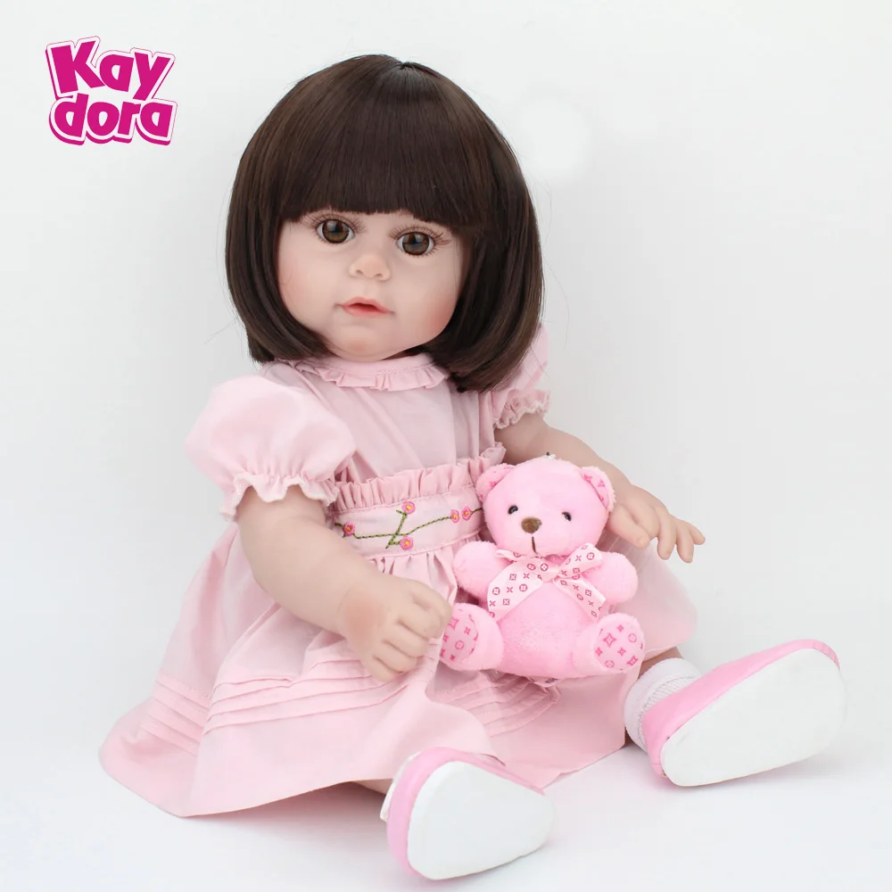 

KAYDORA 17inch 43cm Full Silicone Reborn Baby Dolls Alive Bebe Lifelike Realistic Princess Girl Bear Christmas Birthday Gift