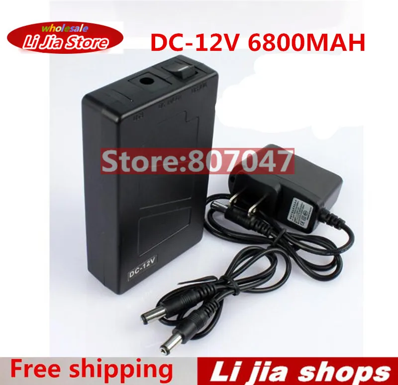 

Portable Super Capacity Rechargeable Lithium-ion Battery Pack DC 12V 6800mAh EU/US plug for CCTV Cam Monitor